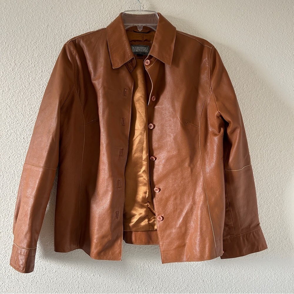 VTG Par Originaux Pablo Genuine Leather Shacket Western Cottage Women’s Medium